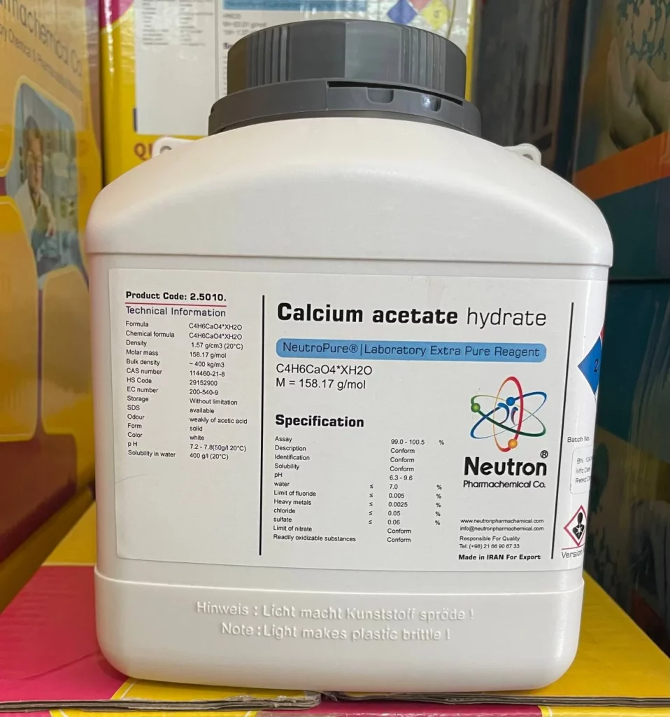 کلسیم استات گرید Extra pure (نوترون)